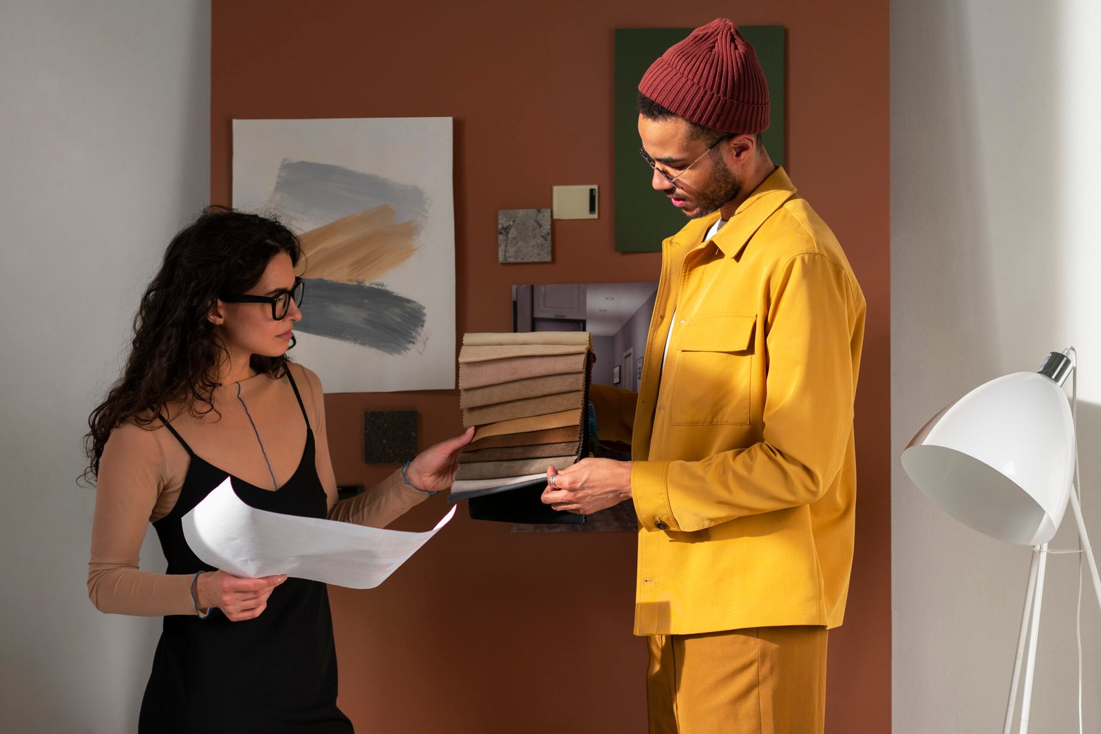 interior designer working out office